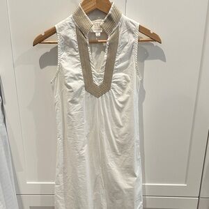 Sail to Sable White Dress with Gold Accents